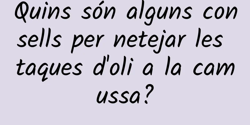 Quins són alguns consells per netejar les taques d'oli a la camussa?