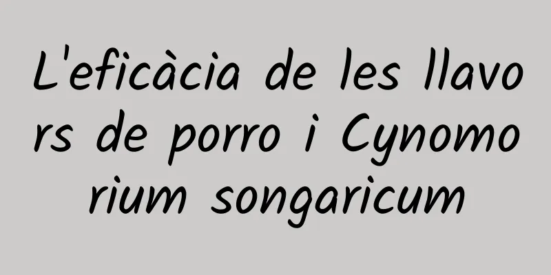 L'eficàcia de les llavors de porro i Cynomorium songaricum
