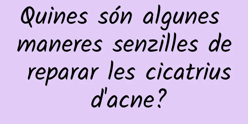Quines són algunes maneres senzilles de reparar les cicatrius d'acne?