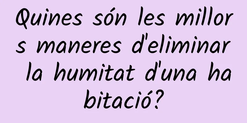 Quines són les millors maneres d'eliminar la humitat d'una habitació?