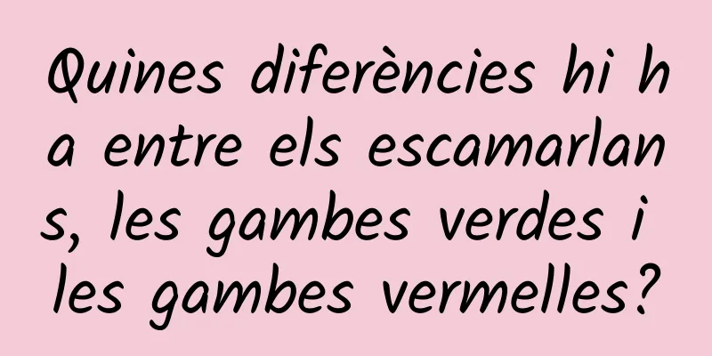 Quines diferències hi ha entre els escamarlans, les gambes verdes i les gambes vermelles?