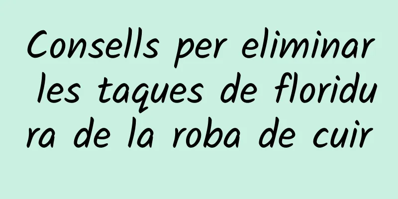 Consells per eliminar les taques de floridura de la roba de cuir