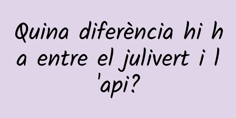 Quina diferència hi ha entre el julivert i l'api?