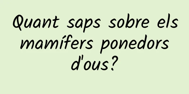Quant saps sobre els mamífers ponedors d'ous?