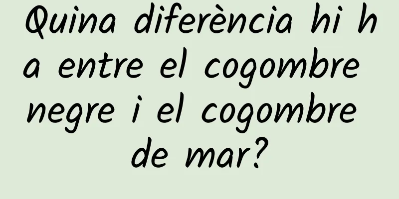Quina diferència hi ha entre el cogombre negre i el cogombre de mar?