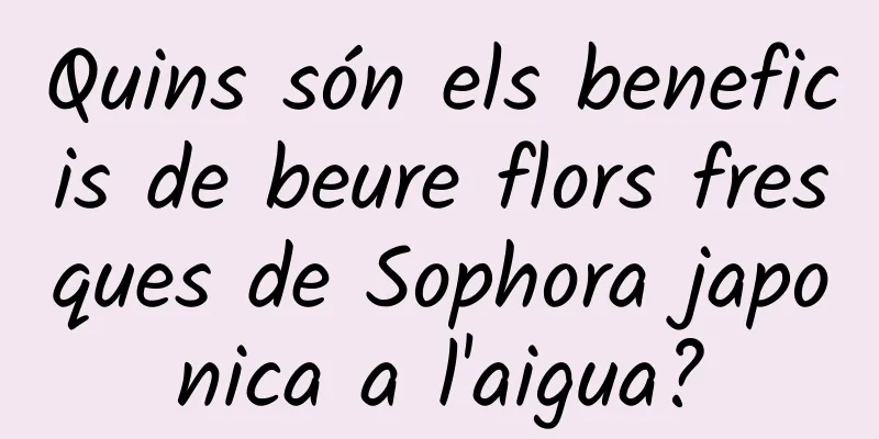 Quins són els beneficis de beure flors fresques de Sophora japonica a l'aigua?