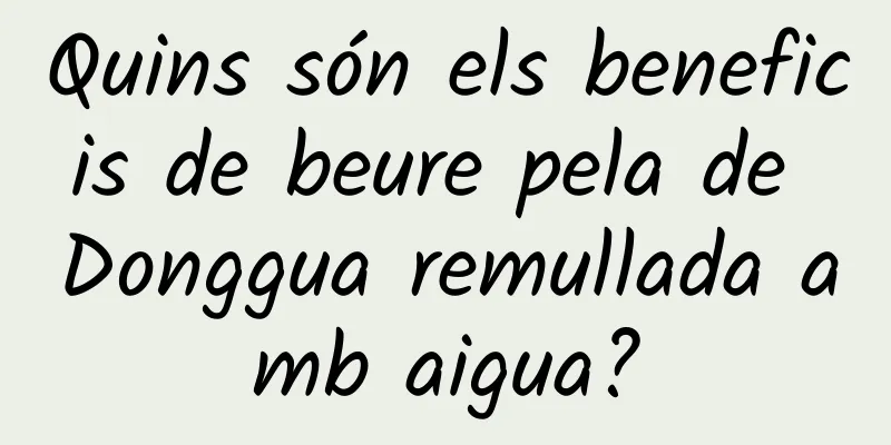 Quins són els beneficis de beure pela de Donggua remullada amb aigua?