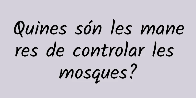 Quines són les maneres de controlar les mosques?
