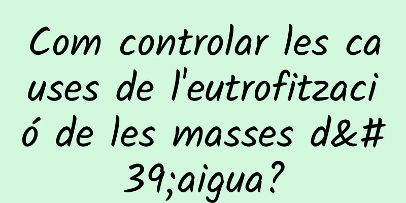 Com controlar les causes de l'eutrofització de les masses d'aigua?