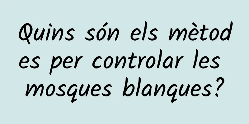 Quins són els mètodes per controlar les mosques blanques?