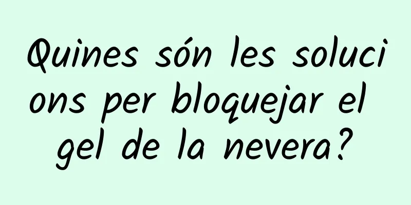 Quines són les solucions per bloquejar el gel de la nevera?