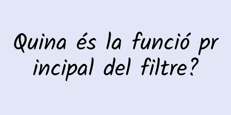 Quina és la funció principal del filtre?