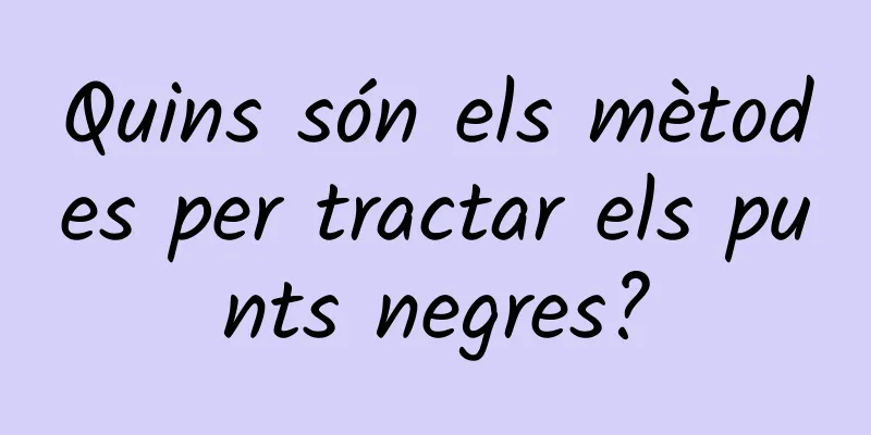 Quins són els mètodes per tractar els punts negres?