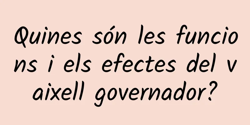 Quines són les funcions i els efectes del vaixell governador?