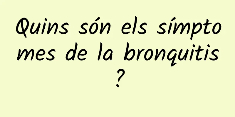 Quins són els símptomes de la bronquitis?