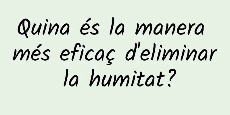 Quina és la manera més eficaç d'eliminar la humitat?