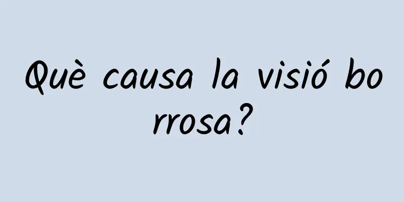 Què causa la visió borrosa?