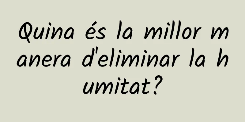 Quina és la millor manera d'eliminar la humitat?
