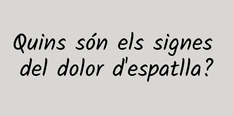 Quins són els signes del dolor d'espatlla?