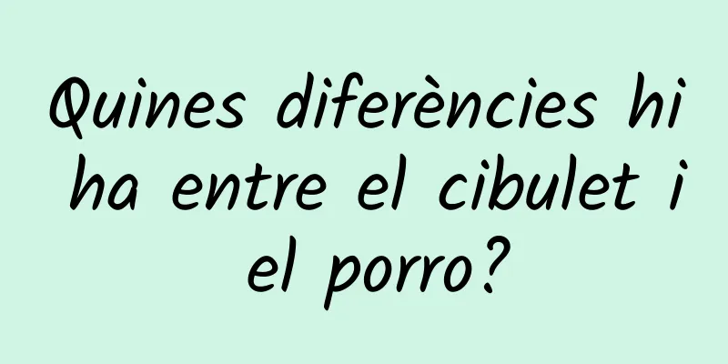 Quines diferències hi ha entre el cibulet i el porro?