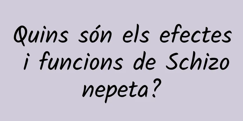 Quins són els efectes i funcions de Schizonepeta?