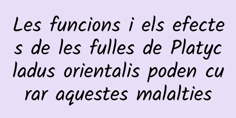 Les funcions i els efectes de les fulles de Platycladus orientalis poden curar aquestes malalties
