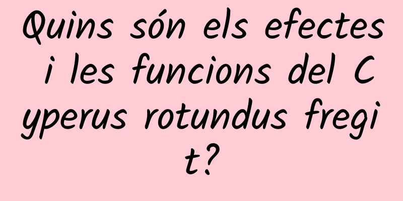 Quins són els efectes i les funcions del Cyperus rotundus fregit?