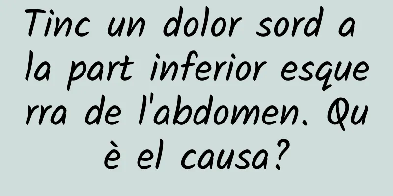 Tinc un dolor sord a la part inferior esquerra de l'abdomen. Què el causa?