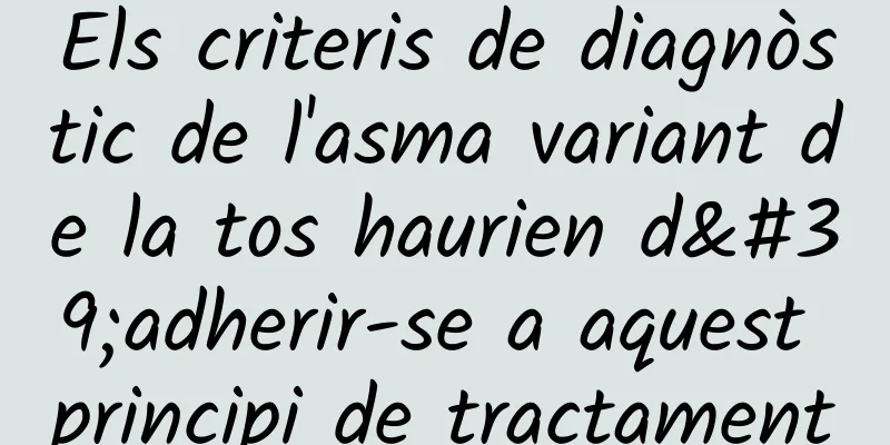 Els criteris de diagnòstic de l'asma variant de la tos haurien d'adherir-se a aquest principi de tractament
