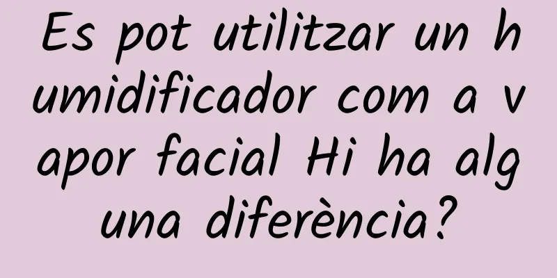 Es pot utilitzar un humidificador com a vapor facial Hi ha alguna diferència?