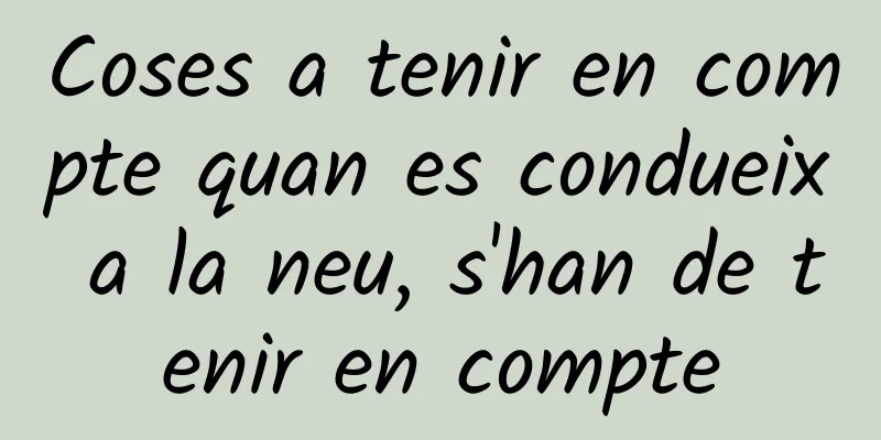 Coses a tenir en compte quan es condueix a la neu, s'han de tenir en compte