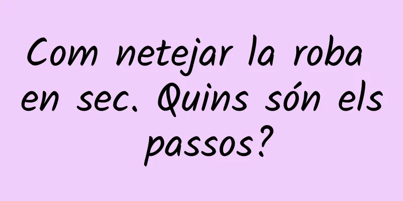 Com netejar la roba en sec. Quins són els passos?