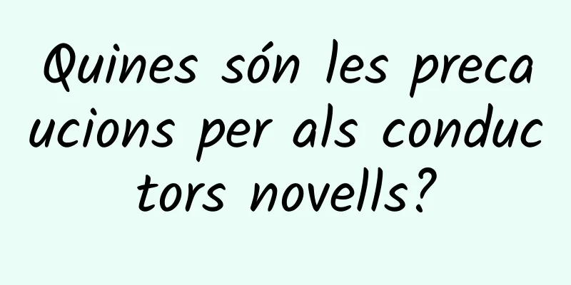 Quines són les precaucions per als conductors novells?