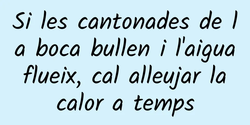 Si les cantonades de la boca bullen i l'aigua flueix, cal alleujar la calor a temps