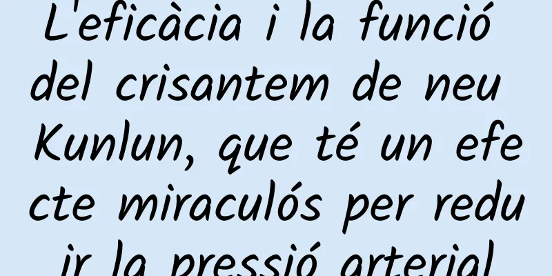 L'eficàcia i la funció del crisantem de neu Kunlun, que té un efecte miraculós per reduir la pressió arterial