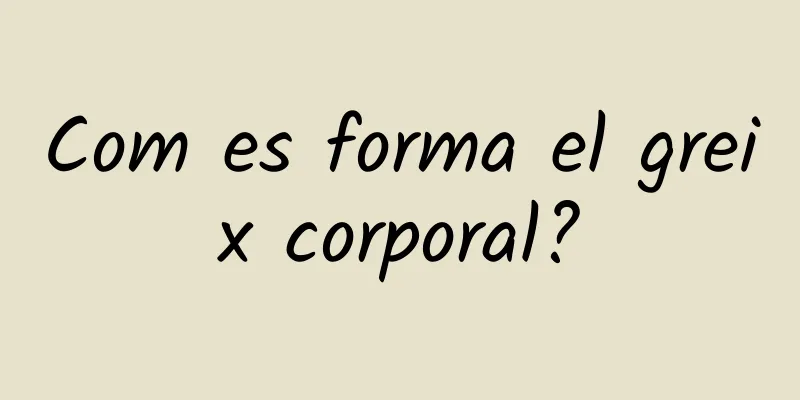Com es forma el greix corporal?