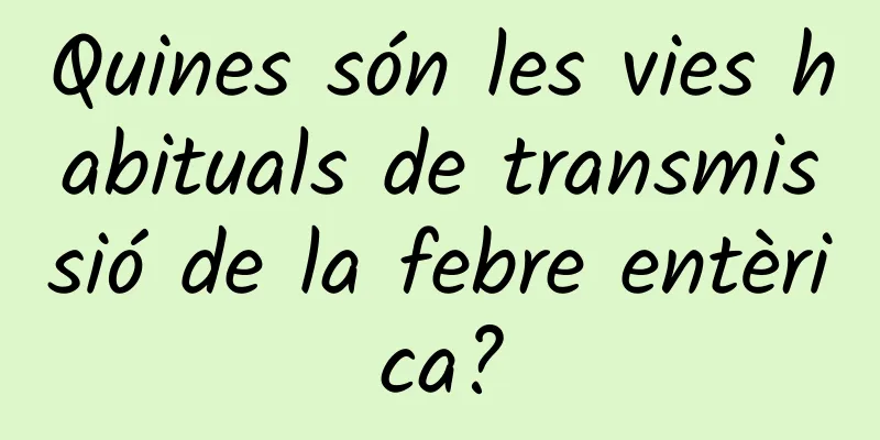 Quines són les vies habituals de transmissió de la febre entèrica?