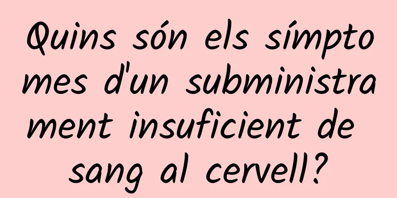 Quins són els símptomes d'un subministrament insuficient de sang al cervell?