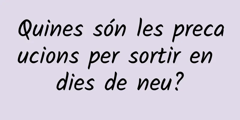 Quines són les precaucions per sortir en dies de neu?