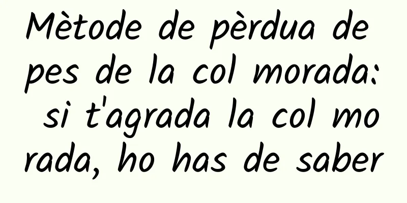 Mètode de pèrdua de pes de la col morada: si t'agrada la col morada, ho has de saber