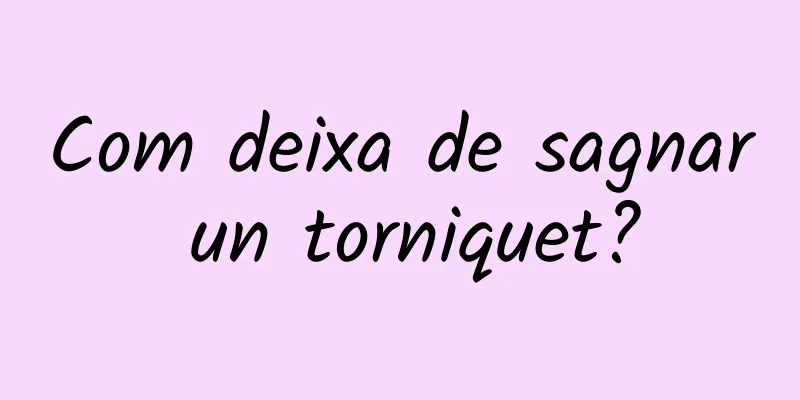 Com deixa de sagnar un torniquet?