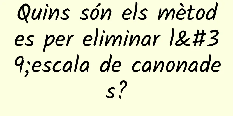 Quins són els mètodes per eliminar l'escala de canonades?