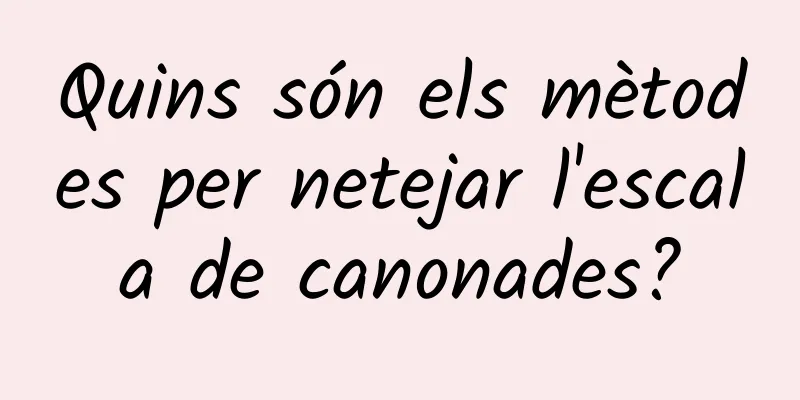 Quins són els mètodes per netejar l'escala de canonades?