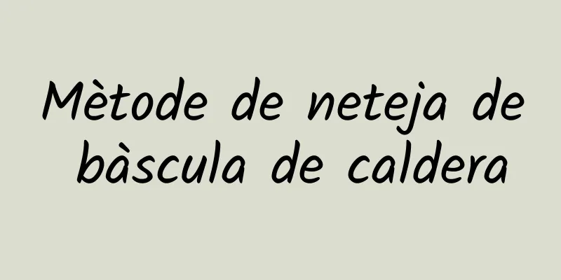 Mètode de neteja de bàscula de caldera