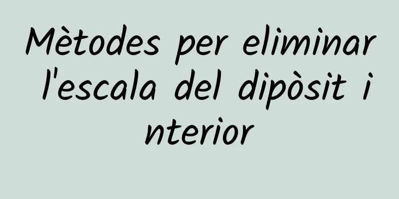 Mètodes per eliminar l'escala del dipòsit interior