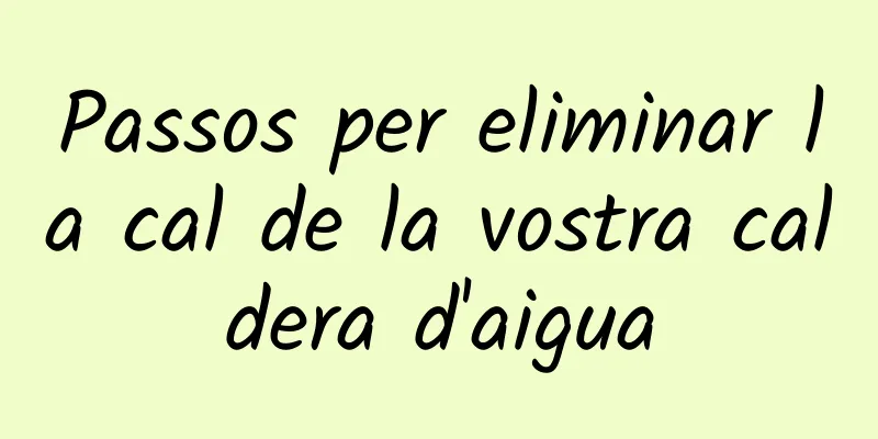 Passos per eliminar la cal de la vostra caldera d'aigua