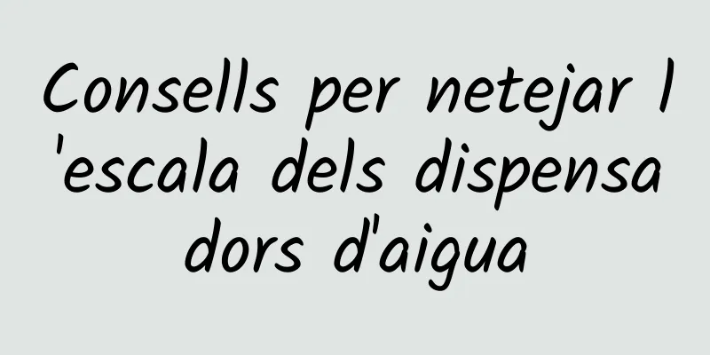 Consells per netejar l'escala dels dispensadors d'aigua