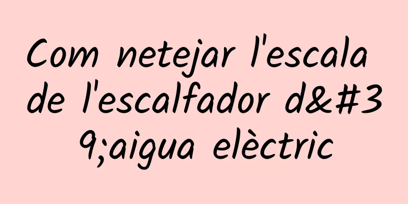 Com netejar l'escala de l'escalfador d'aigua elèctric