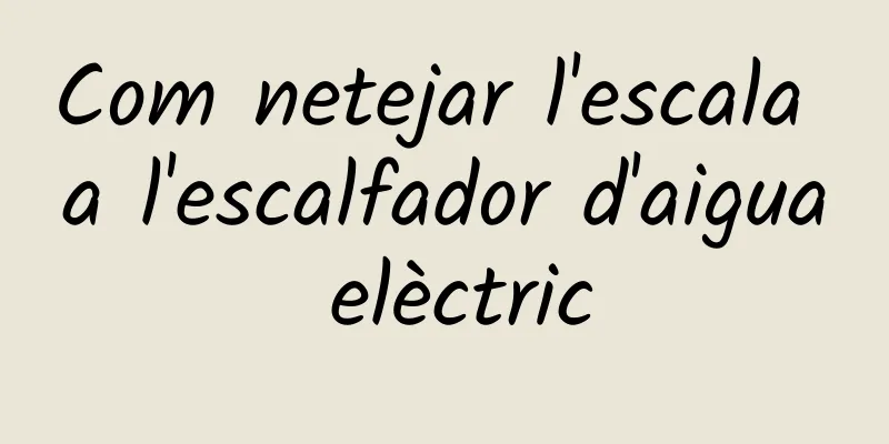 Com netejar l'escala a l'escalfador d'aigua elèctric