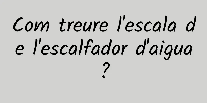 Com treure l'escala de l'escalfador d'aigua?